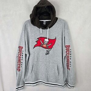 NFL Tampa Bay Buccaneers Gray Hoodie XL NFL Team Apparel Skull Flag Pullover